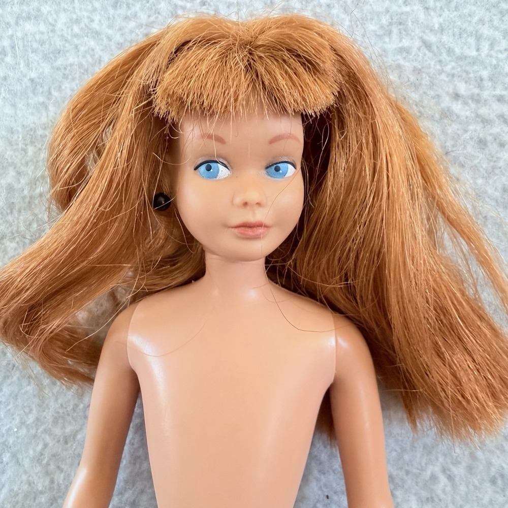 1963 Mattel Skipper Doll Titian Red Hair Blue Eyes Straight Leg Japan Foot VGUC